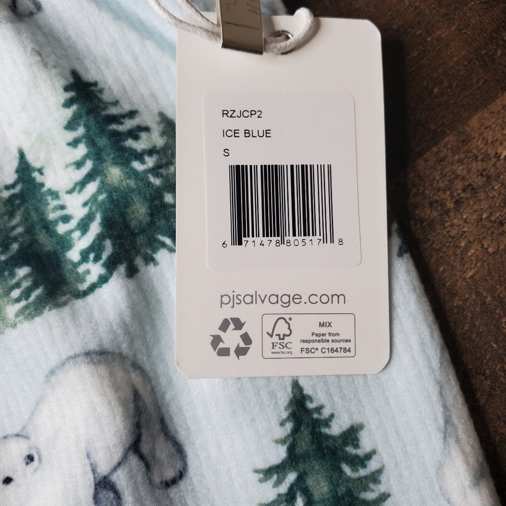 PJ Salvage just chill polar bear loungewear pajama pants ice blue Winter Whimsy - Picture 7 of 7